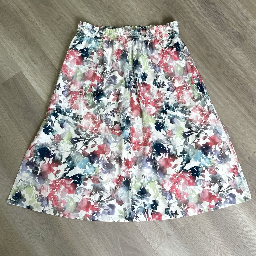 Athleta Lumen Floral Cream Jupe Savannah Skirt Size Large L - Picture 2 of 9